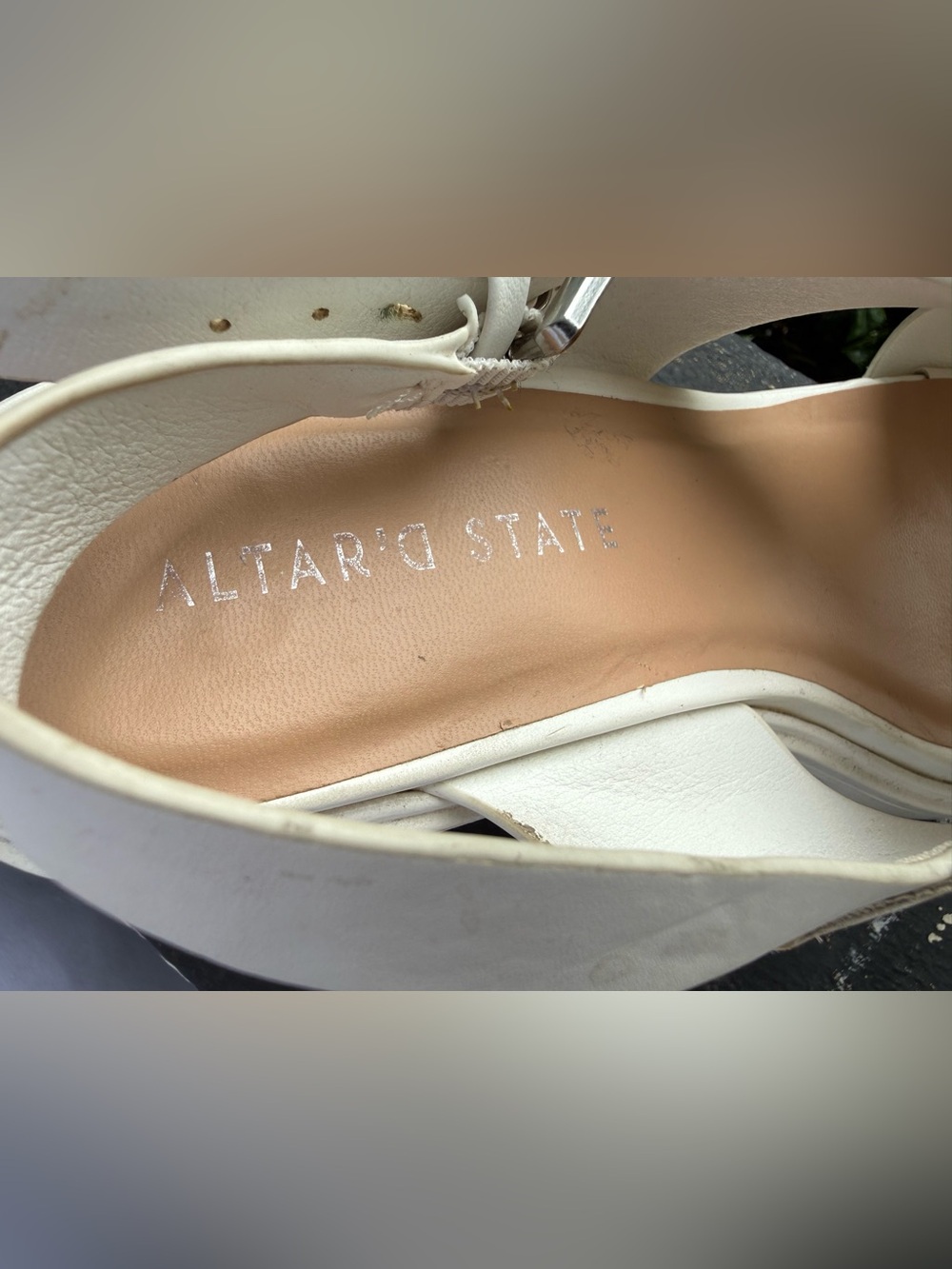 Altar'd State White Platform Slingback Heels - Picture 6 of 8